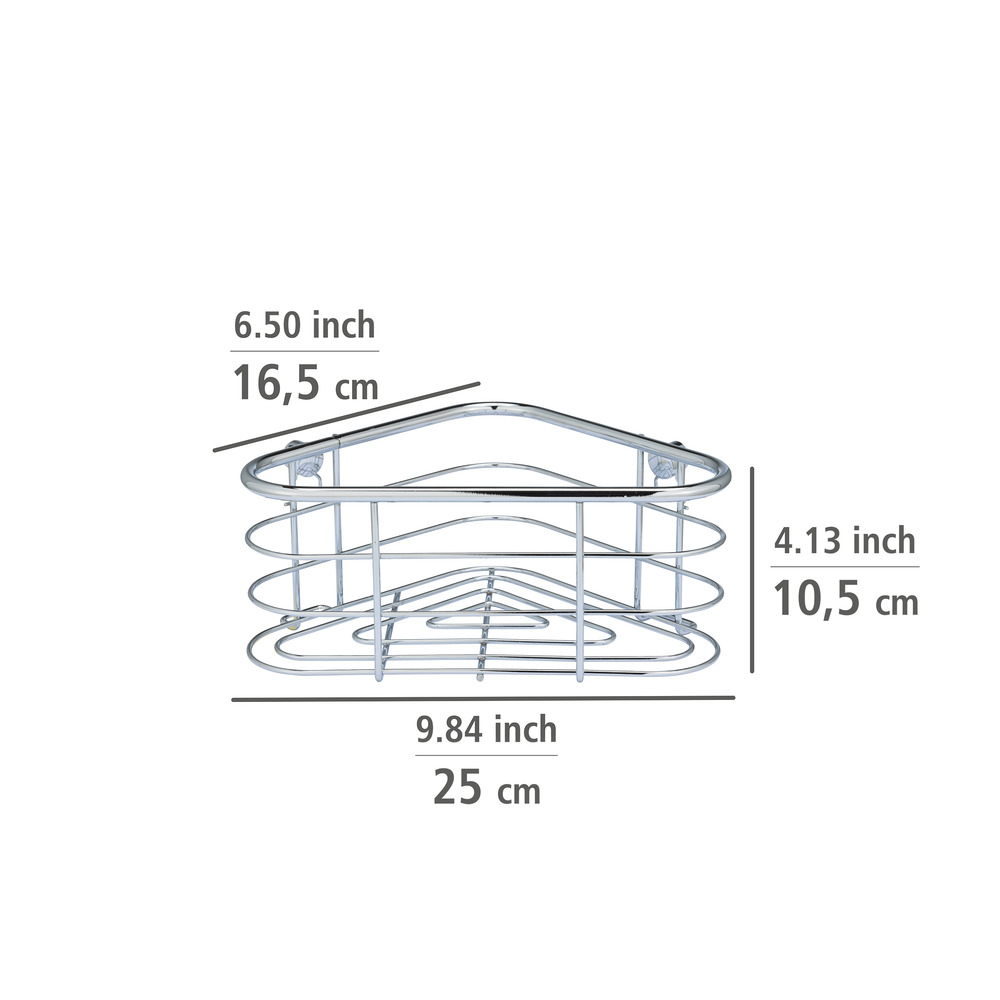 Etagère d'angle  Panier extra profond pour les flacons de shampooing et de gel douche
