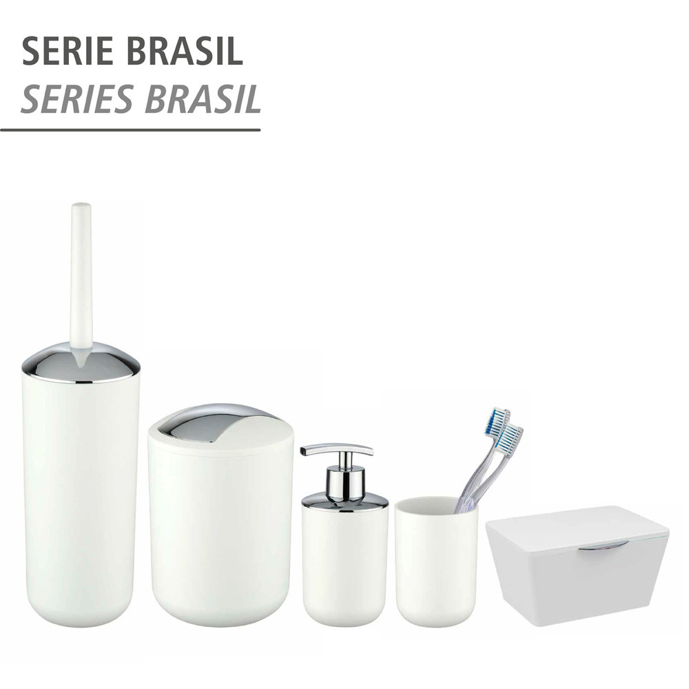 Distributeur de savon Brasil blanc  plastique incassable, 320ml