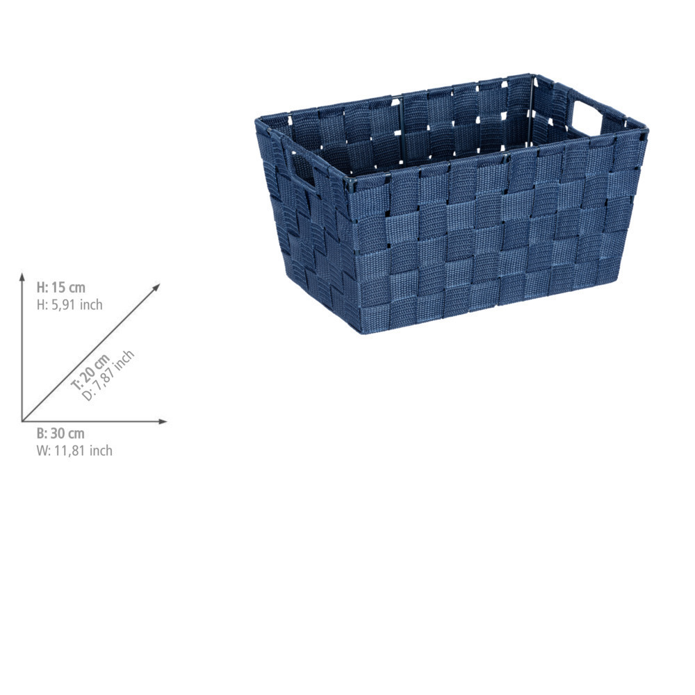 Panier de rangement Adria S bleu foncé  Tresse en plastique