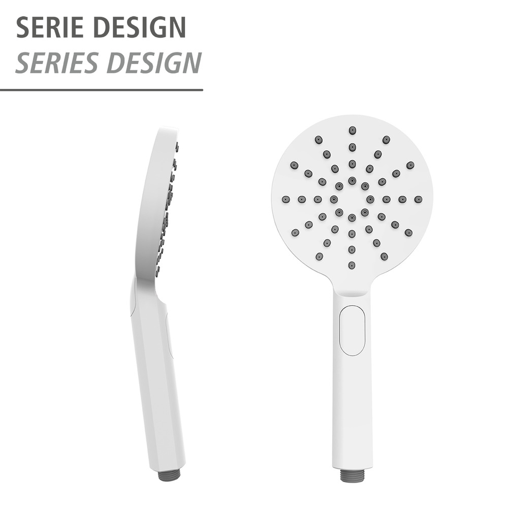 Pomme de douche Design blanc  avec 3 types de jets