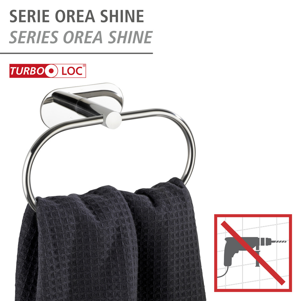 Turbo-Loc® Anneau porte-serviette Orea Shine  fixer sans percer