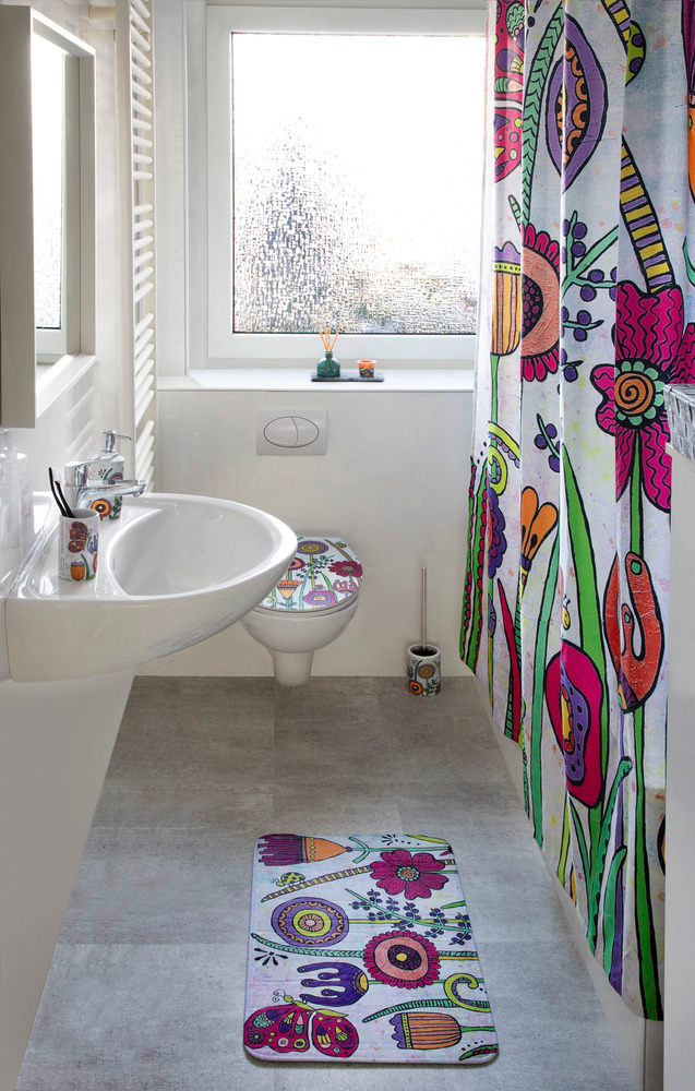 Rideau de douche Full Bloom  Polyester, 180 x 200 cm, lavable