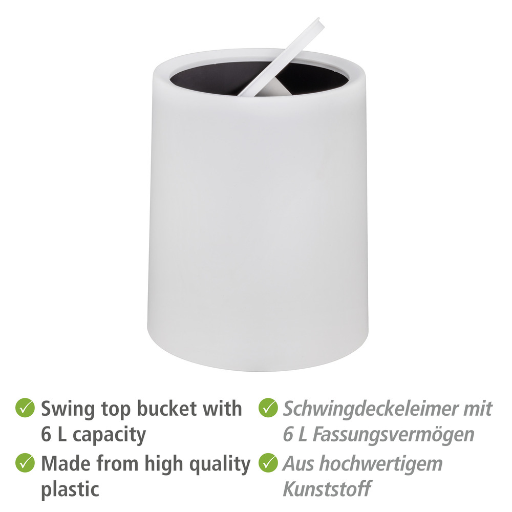 Poubelle Atri 6 l Blanc  Capacité : 6 litres