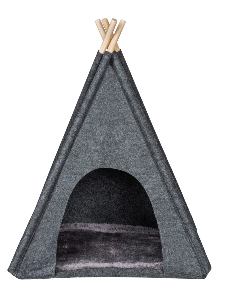 Tipi en feutre pour animaux de compagnie couleur anthracite  45 x 45 x 60 cm