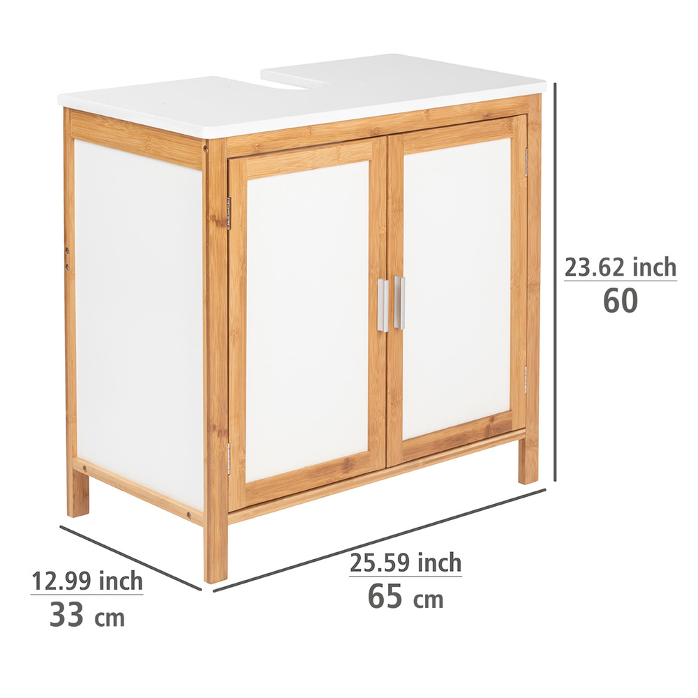 Meuble de salle de bain, meuble sous lavabo, bois, Finja, 65x60x33 cm  meuble sous lavabo