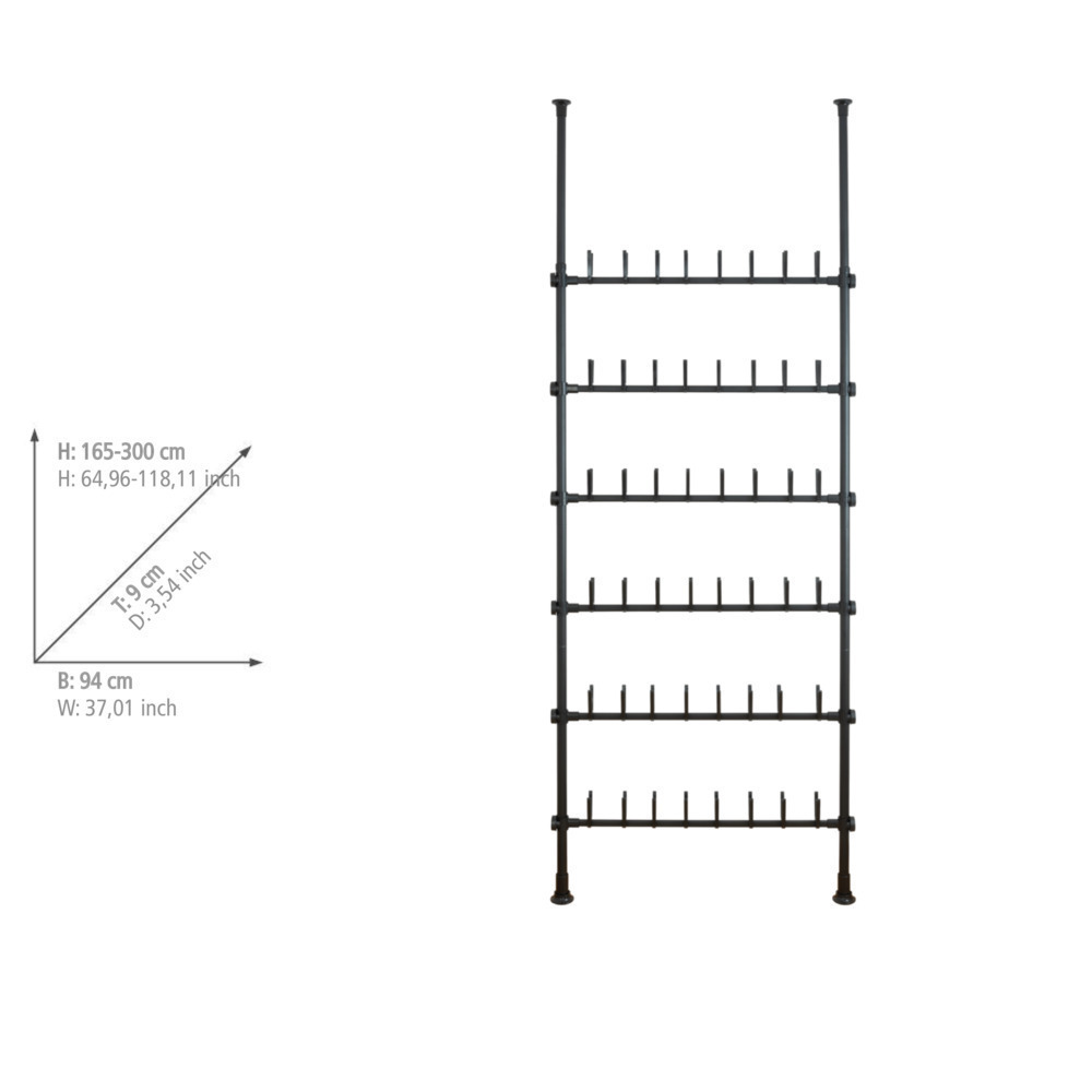Système télescopique Herkules Shoes Noir  pour 48 paires de chaussures