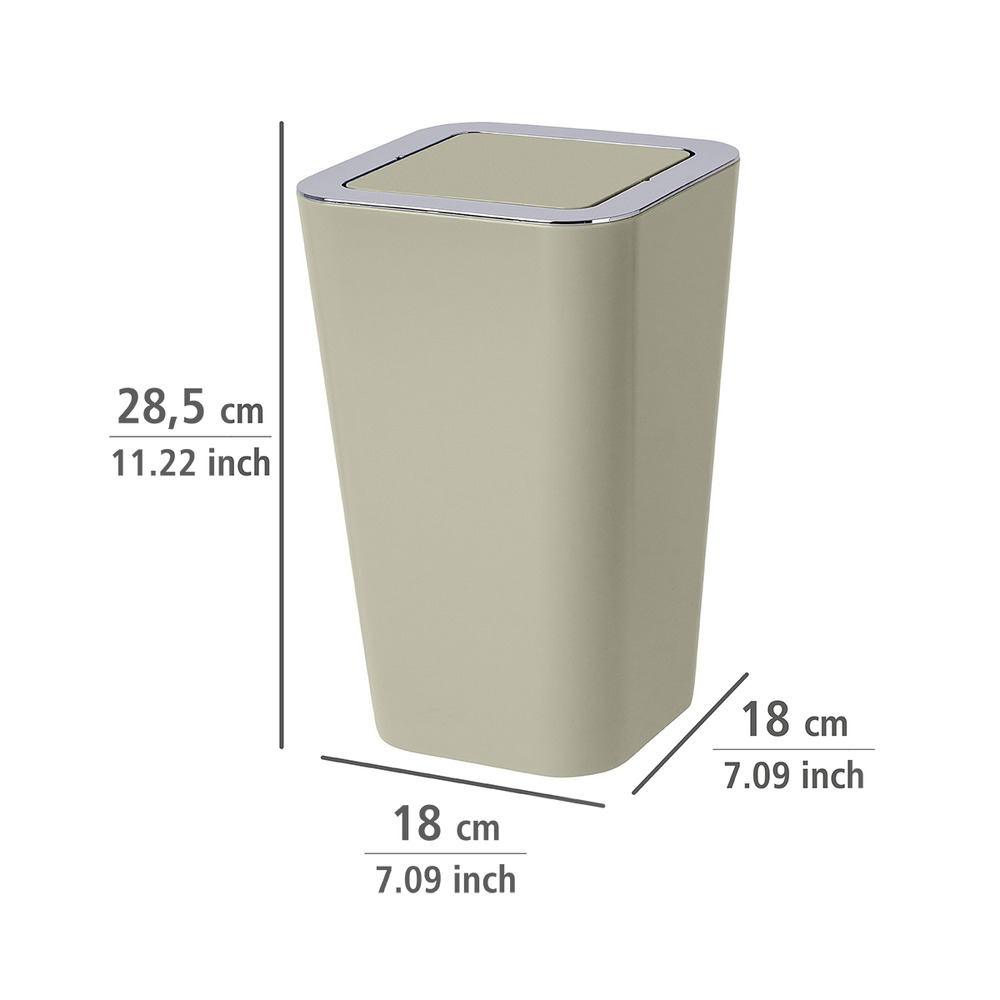 Poubelle à couvercle oscillant Candy taupe  6 l