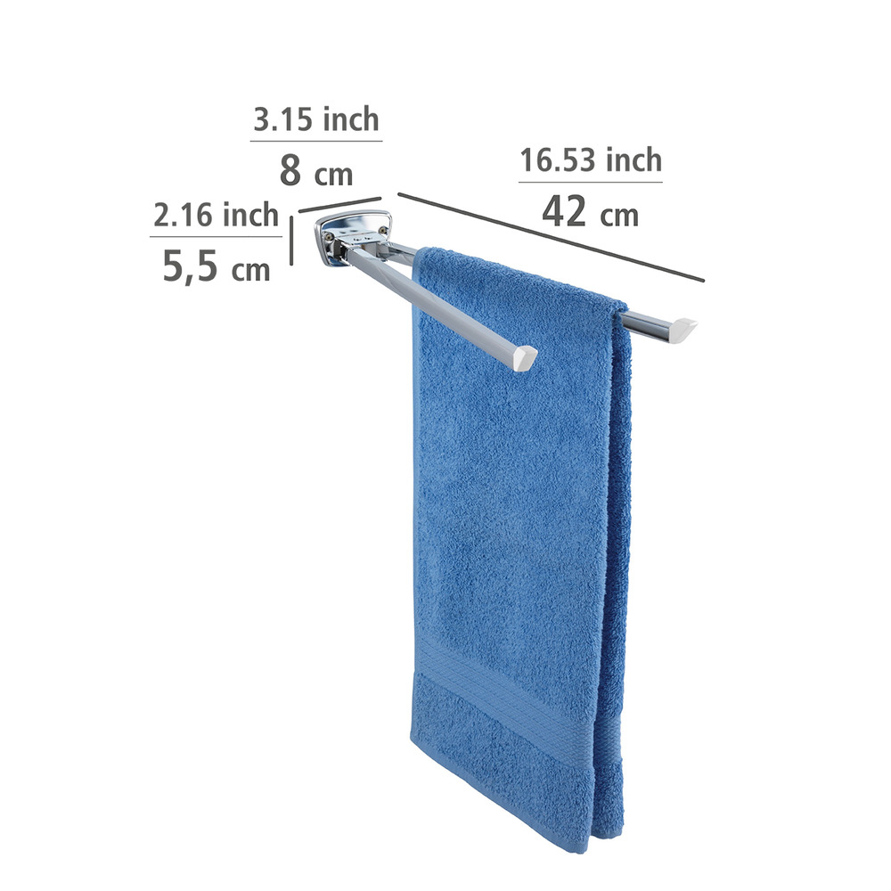 Porte-serviettes Basic Square  2 bras, acier inox