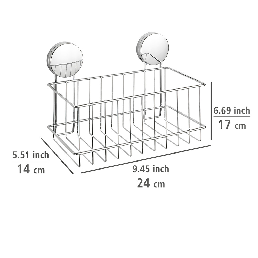 Panier de douche mural, solution sans perçage, innovation "Static Loc Plus", Osimo, 24x16,5x13,5 cm  solution sans perçage, innovation "Static Loc Plus"