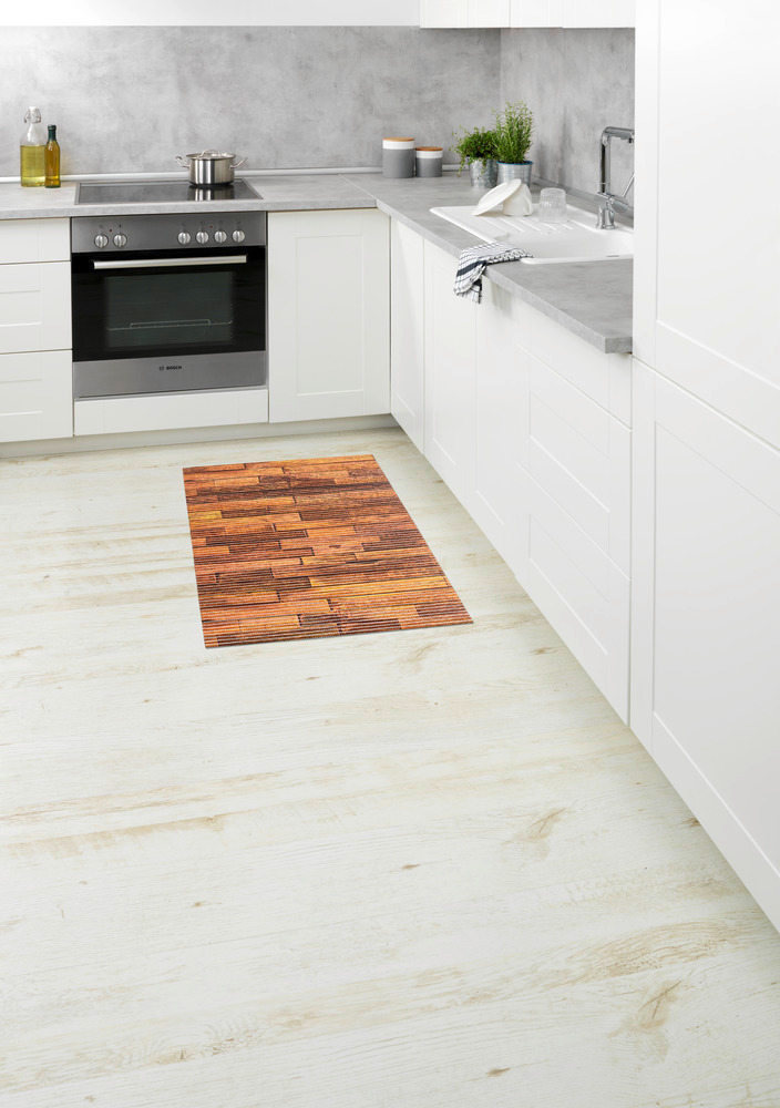 Tapis de bain en mousse, effet Parquet bois, 50x80 cm, Lambris  plastique antidérapant