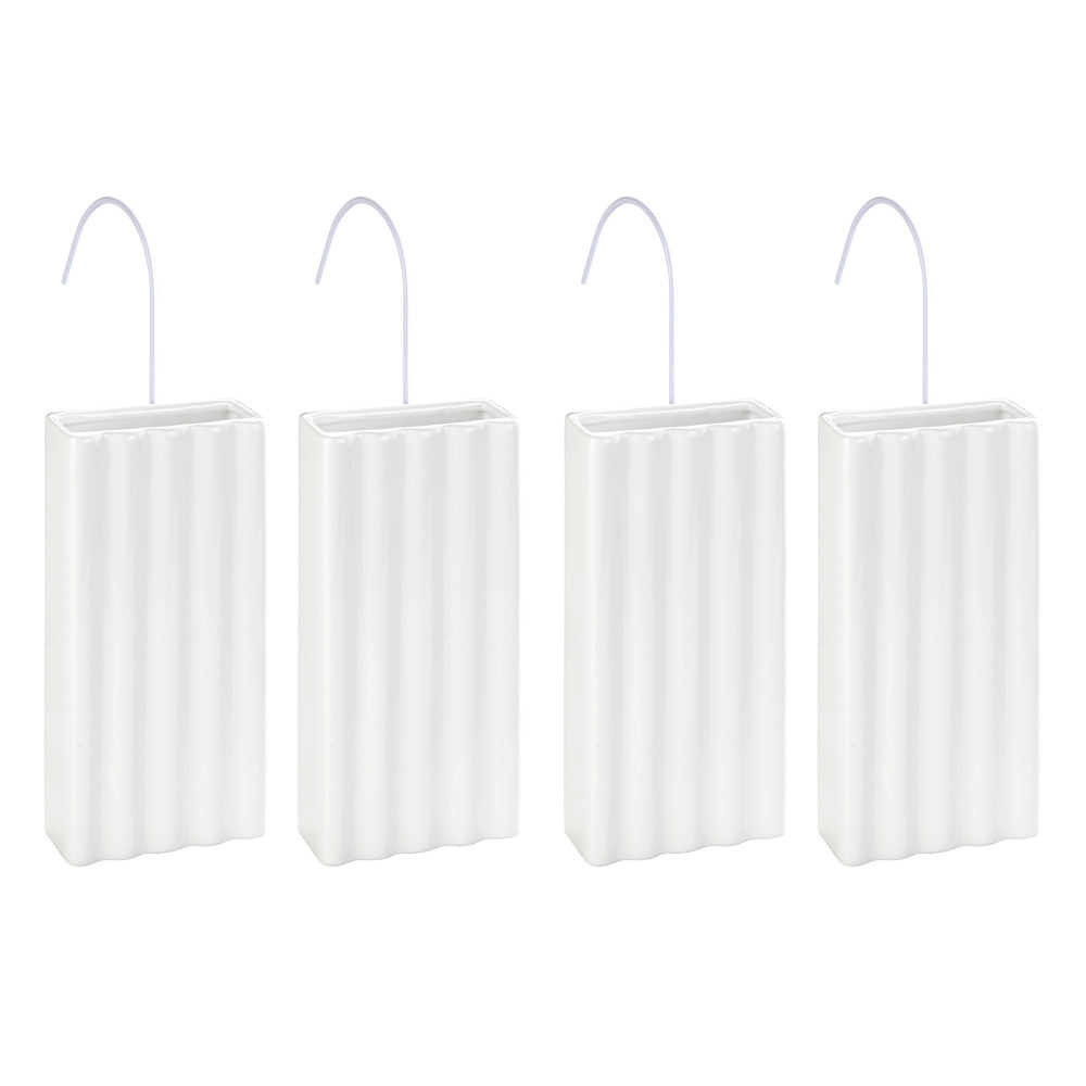 Saturateur radiateur, humidificateur radiateur en céramique blanche, Lot de 4  humidificateur radiateur avec crochet métallique