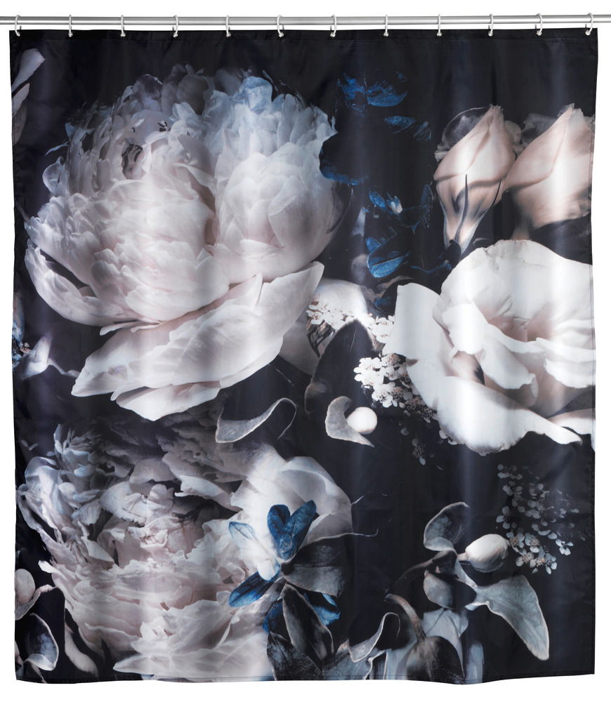 Rideau de douche Peony anti-moisissure  polyester, 180 x 200 cm, lavable