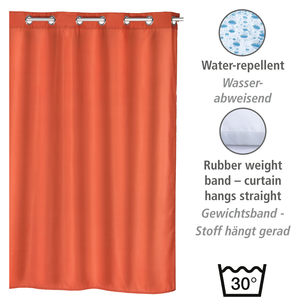 Rideau de douche, waterproof, rideau de douche 180x200 cm, Comfort flex terracotta  Textile (Polyester), 180 x 200 cm, lavable