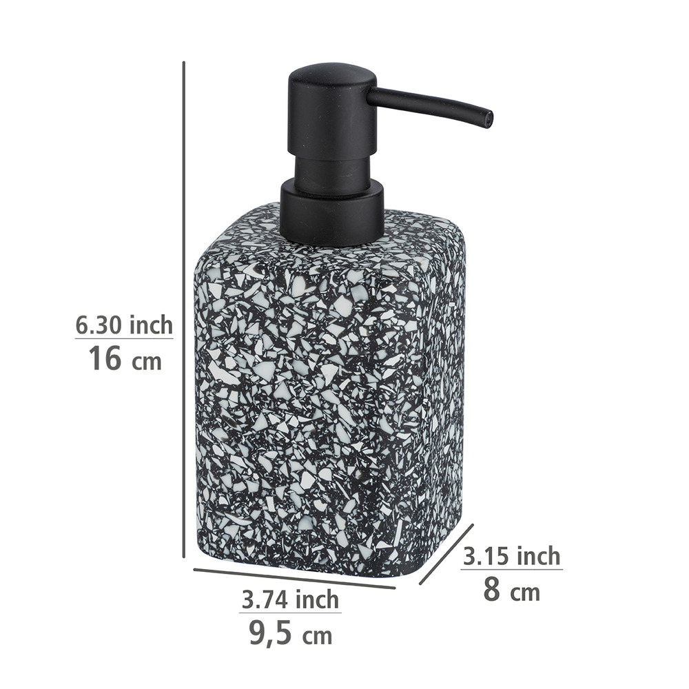 Distributeur savon liquide, Terrazzo, Noir  distributeur savon liquide