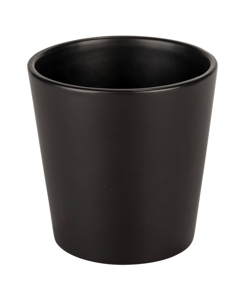 Cache pot plante aromatique céramique Kuro, noir  en céramique