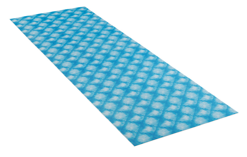 Tapis de bain en mousse, 65x200 cm, Flow Bleu  