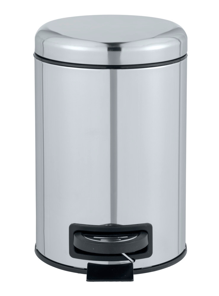 Poubelle cosmétique à pédale Leman Easy Close acier inox brillante  3 l