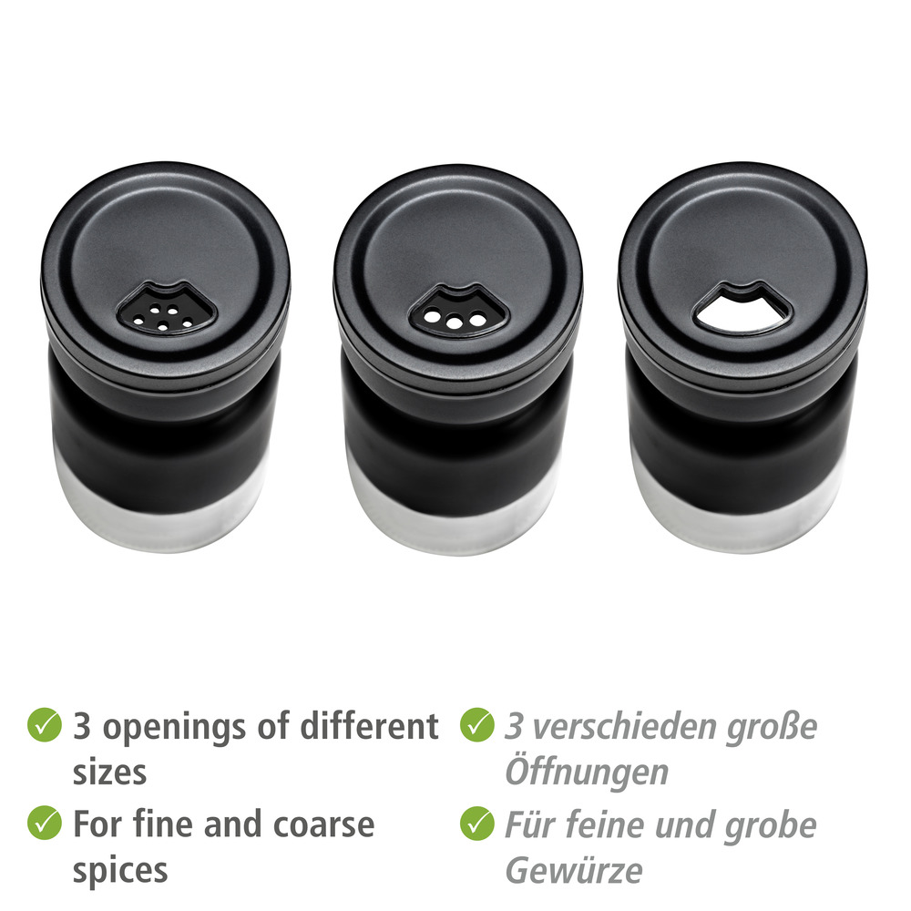 Ménagère à épices, 3 pièces  2 pots à épices rechargeables avec support