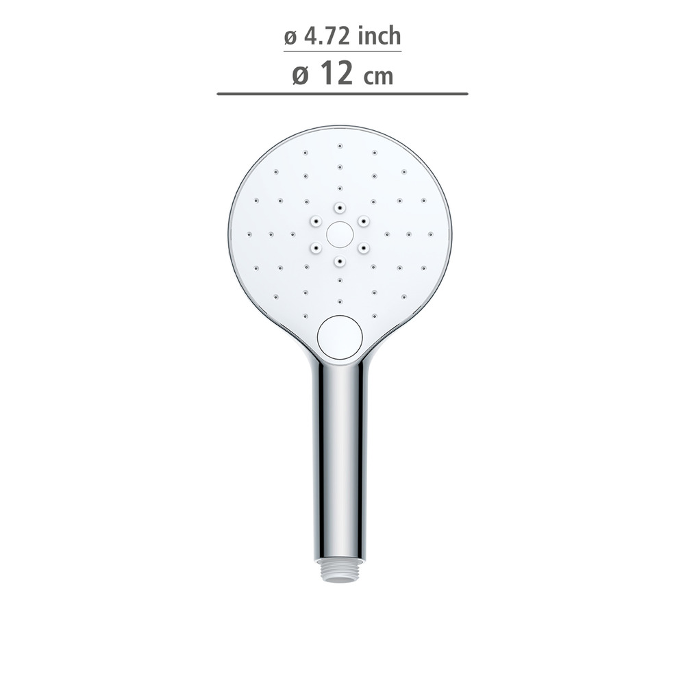 Pommeau de douche anticalcaire, ø12 cm, finition chromée, embout universel 1/2", nettoyage automatique  ø12 cm