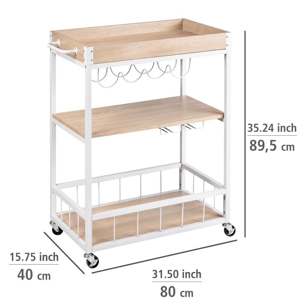 Desserte Rustico Sonoma / blanc  Chariot de desserte, chariot d'appoint