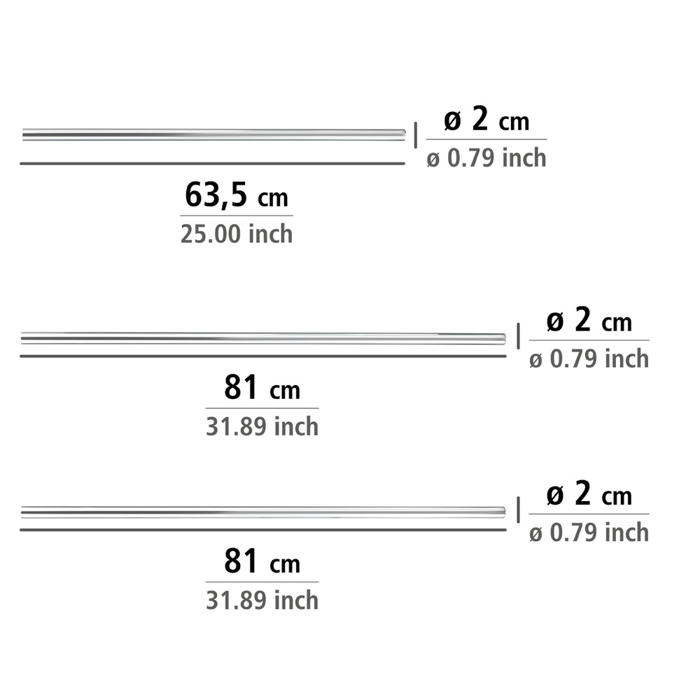 Barre de douche angle, tringle de rideau de douche, universel chromé, aluminium inox, Ø 2 cm  aluminium, Ø 2 cm,adaptable en forme et en longueur