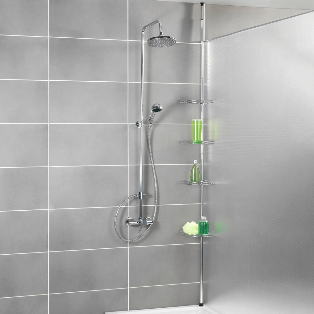 Étagère de douche télescopique acier inox  4 tablettes