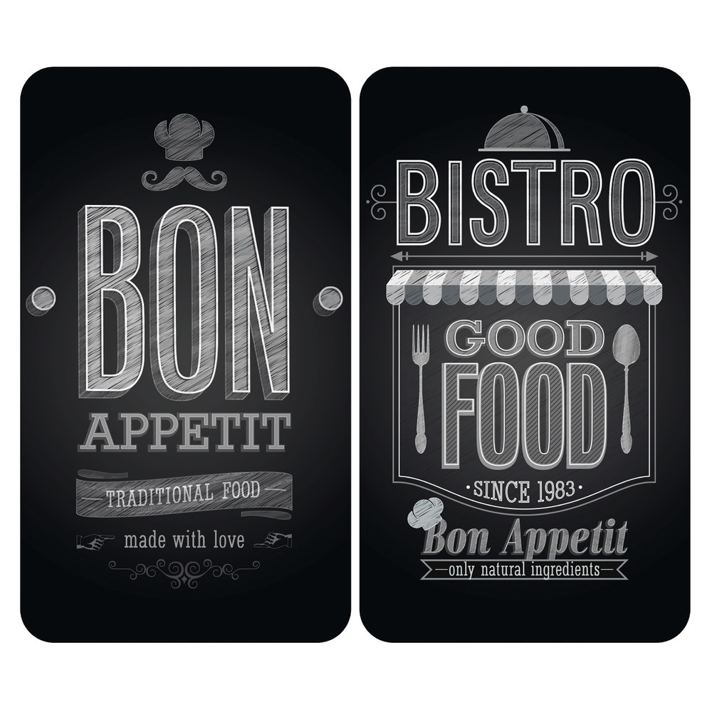 Plaque de Protection en Verre "Bon Appetit"   pour tous les types de feux