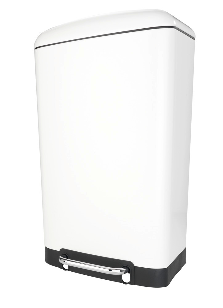 Poubelle à pédale Studio blanc Easy Close  30 l, abaissement automatique