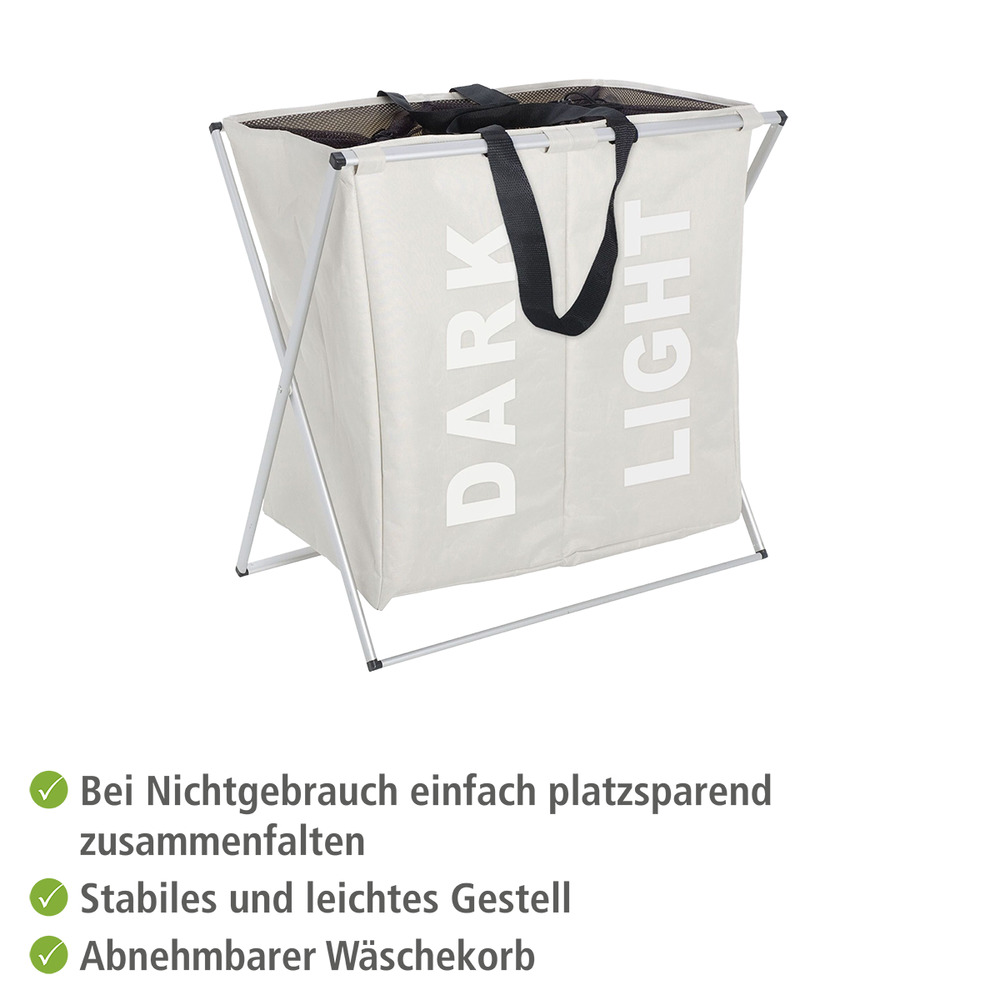 Panier à linge Duo beige  Capacité : 120 litres