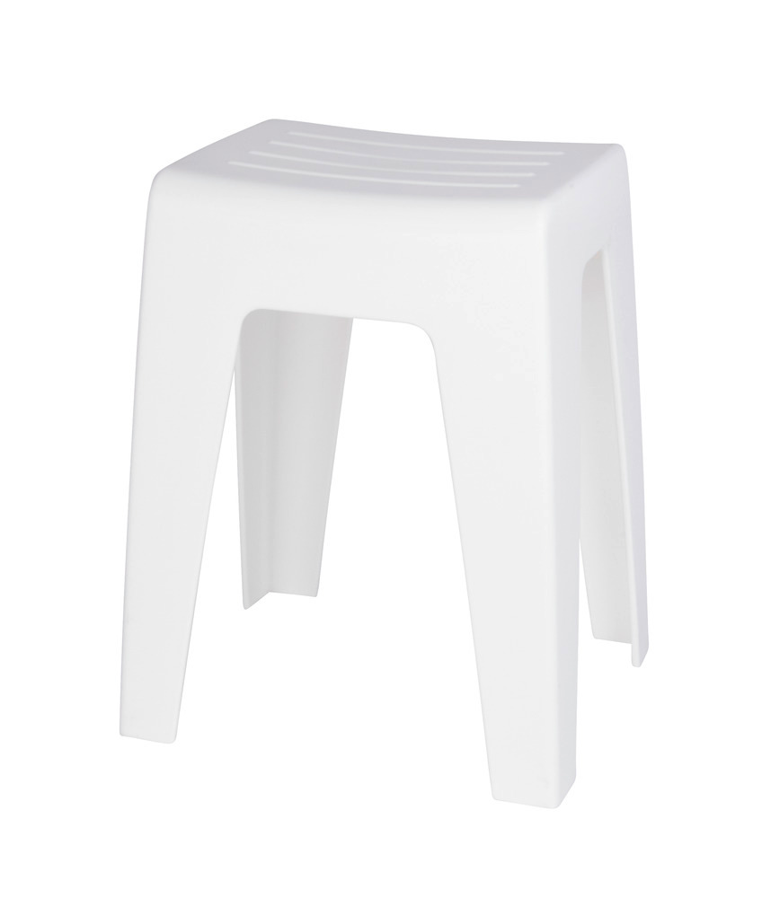 Tabouret pour salle de bain Kumba blanc  plastique