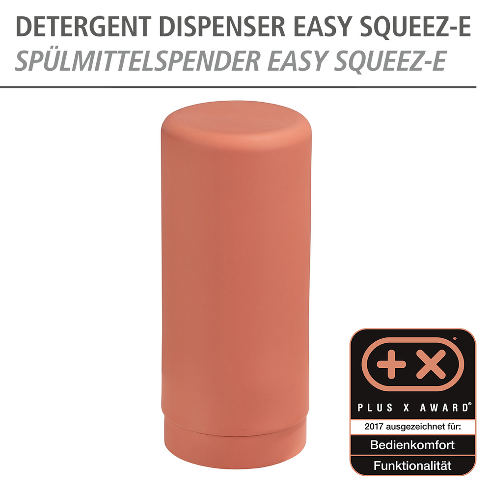 Distributeur Liquide Vaisselle Easy Squeez-e, rouge brique  en silicone 