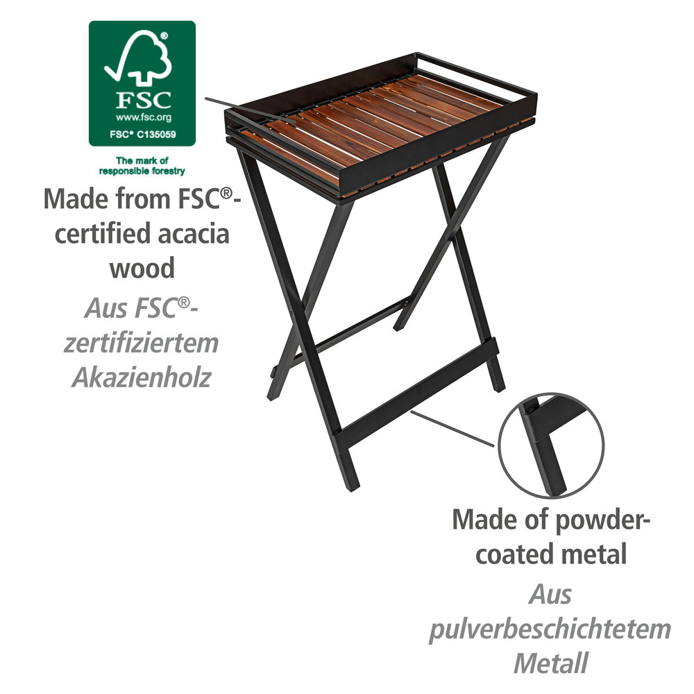 Table d'appoint avec plateau Taba  Bois d'acacia certifié FSC®