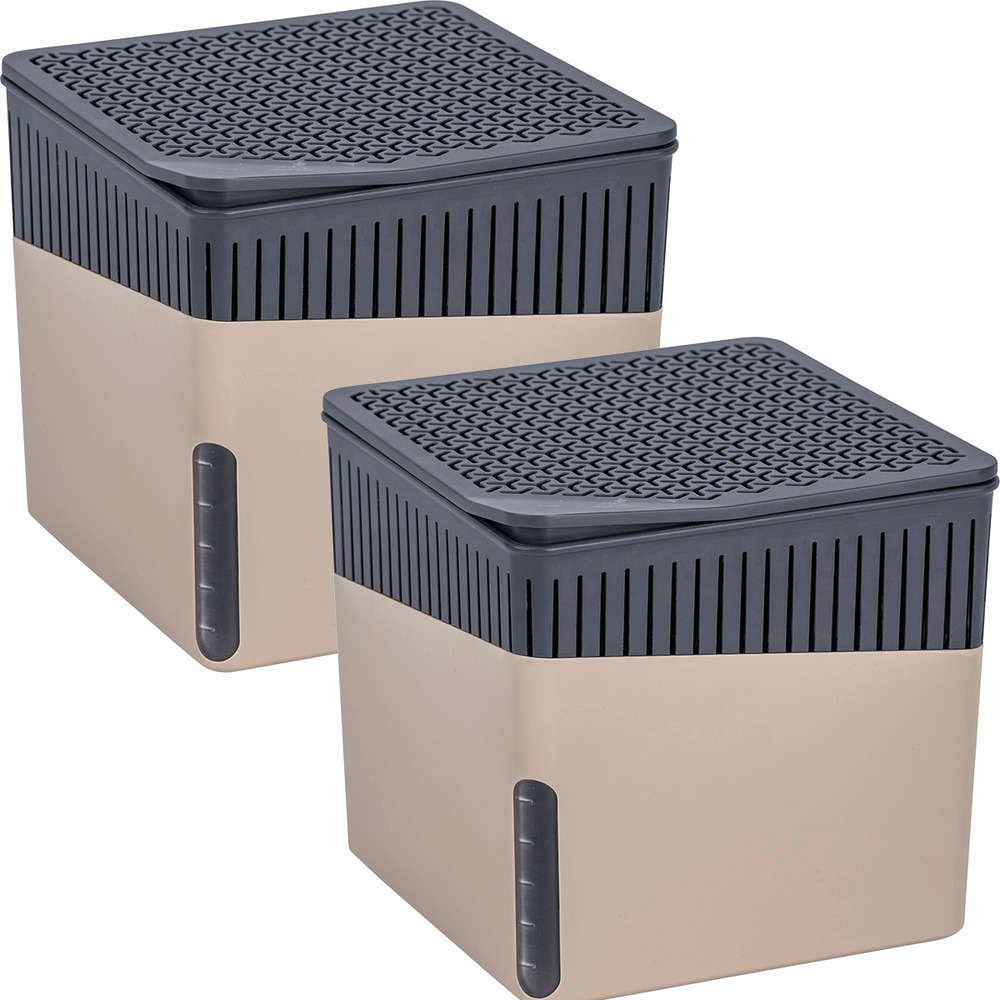 Déshumidificateur d'intérieur Cube 500 g beige  set de 2