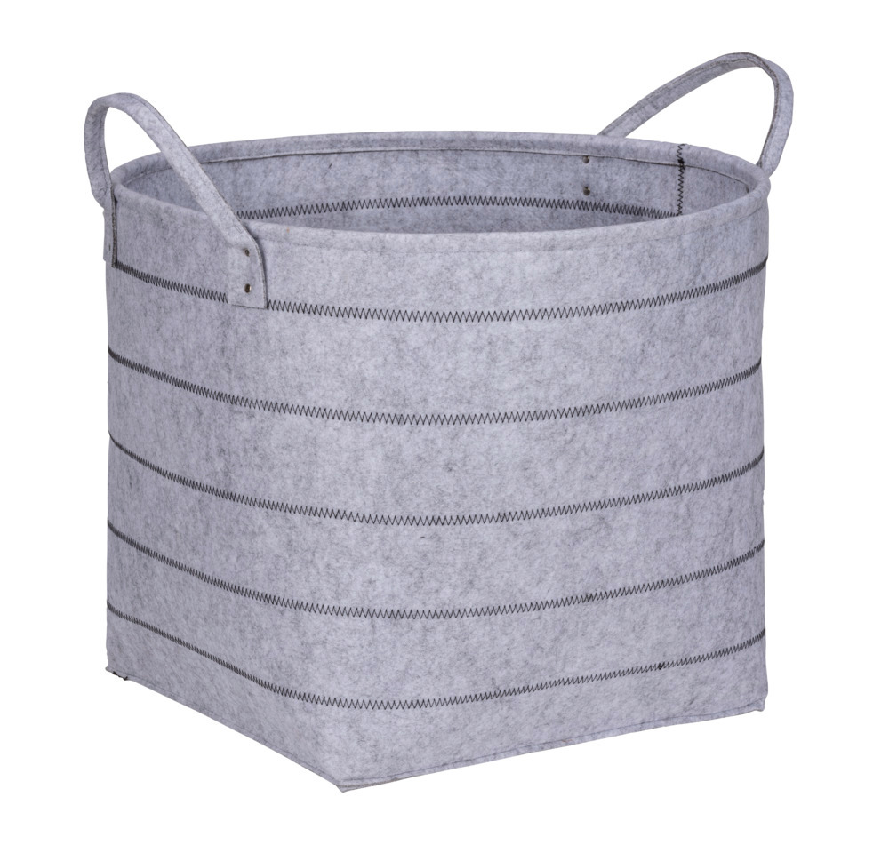 Panier de rangement en feutre Nella Gris, taille XL,  Corbeille avec 2 poignées de transport