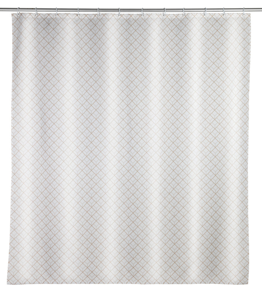 Rideau de douche Cubique  Textile (polyester), 180 x 200 cm, lavable