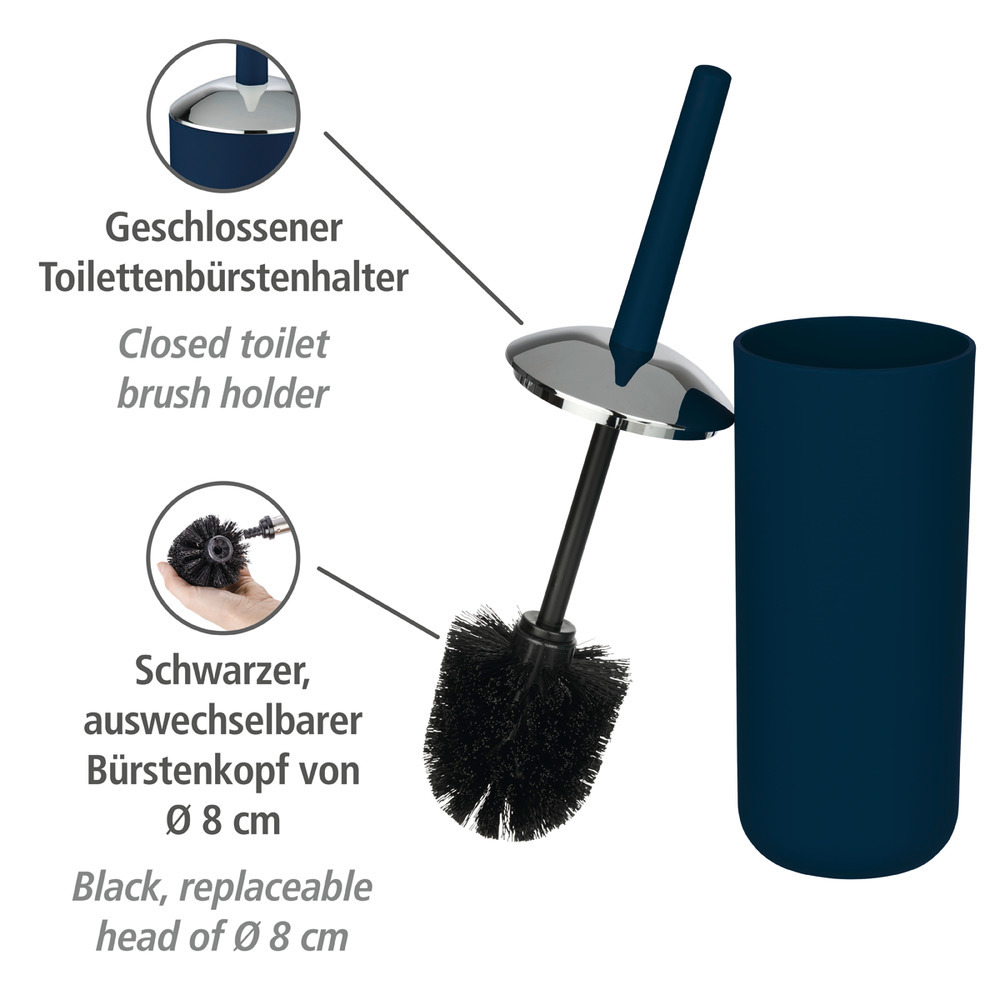 Brosse WC Brasil bleu foncé  plastique incassable