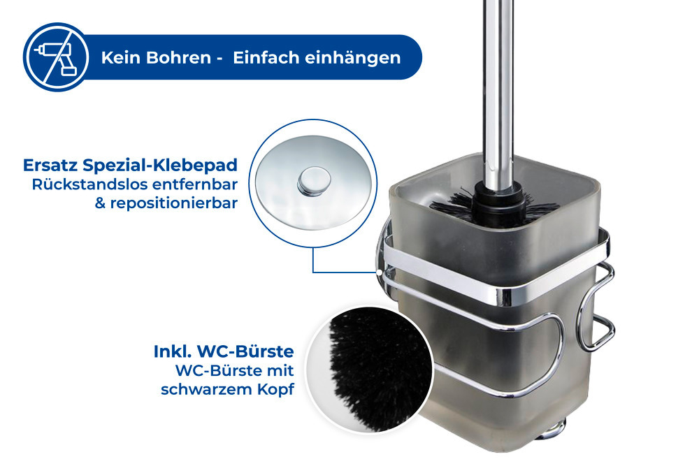 TurboFIX ensemble WC  acier inox, fixer sans percer