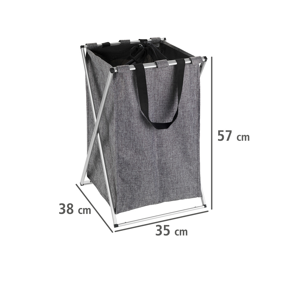 Panier à linge Uno gris chiné  Capacité : 52 litres