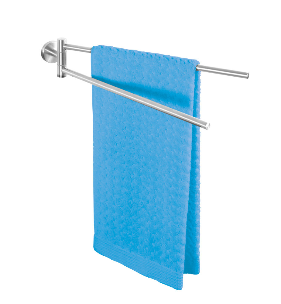 Porte-serviettes Bosio mat  2 bras orientables, acier inox