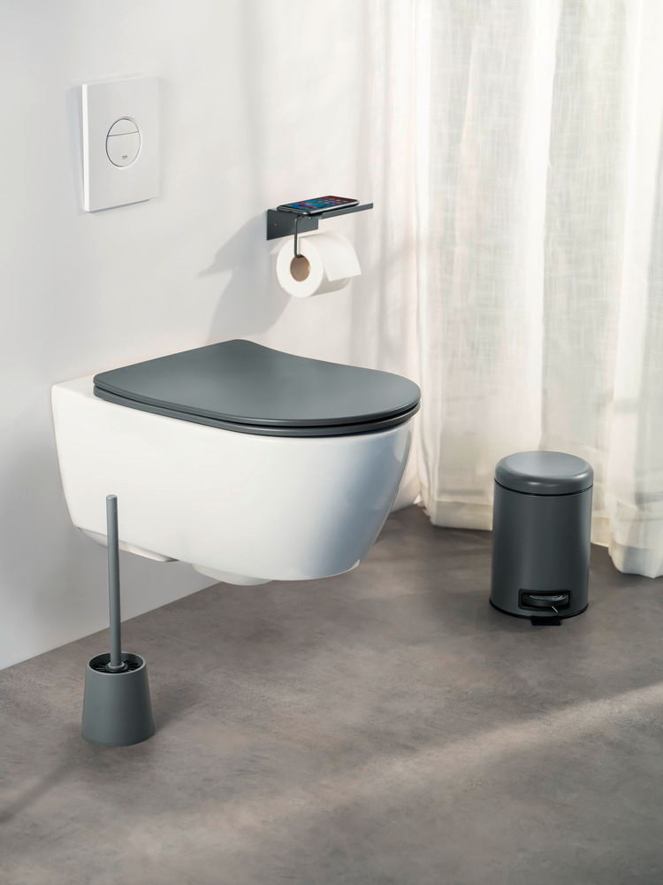 Siège WC Galati Anthracite mat  en plastique thermodurcissable, effet soft touch