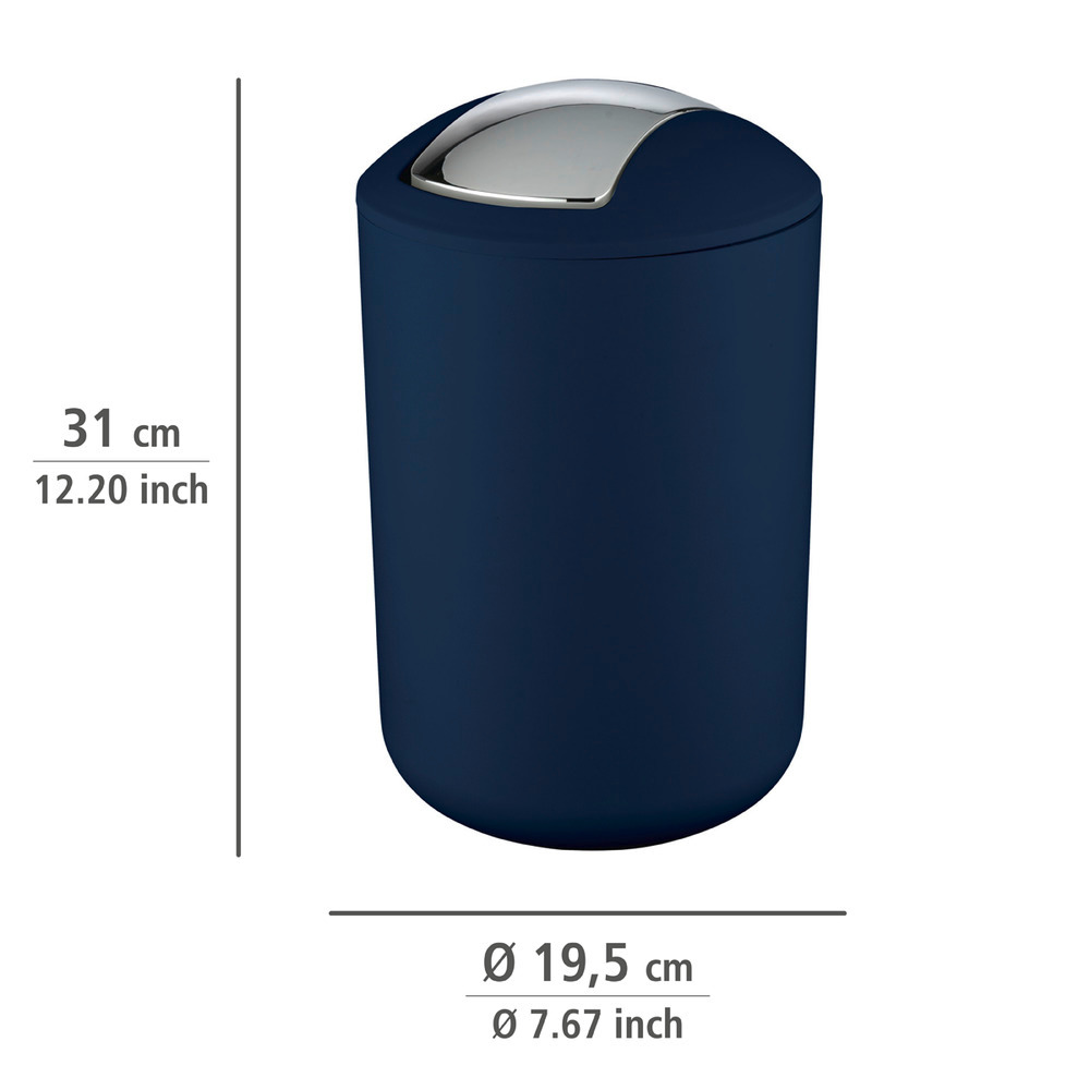 Poubelle à couvercle oscillant Brasil L bleu foncé  6,5 l