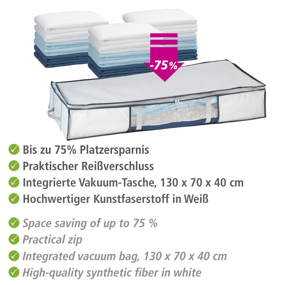 Boîte de rangement sous-vide Soft Box dessous de lit  jusqu'à 75% de gain de place