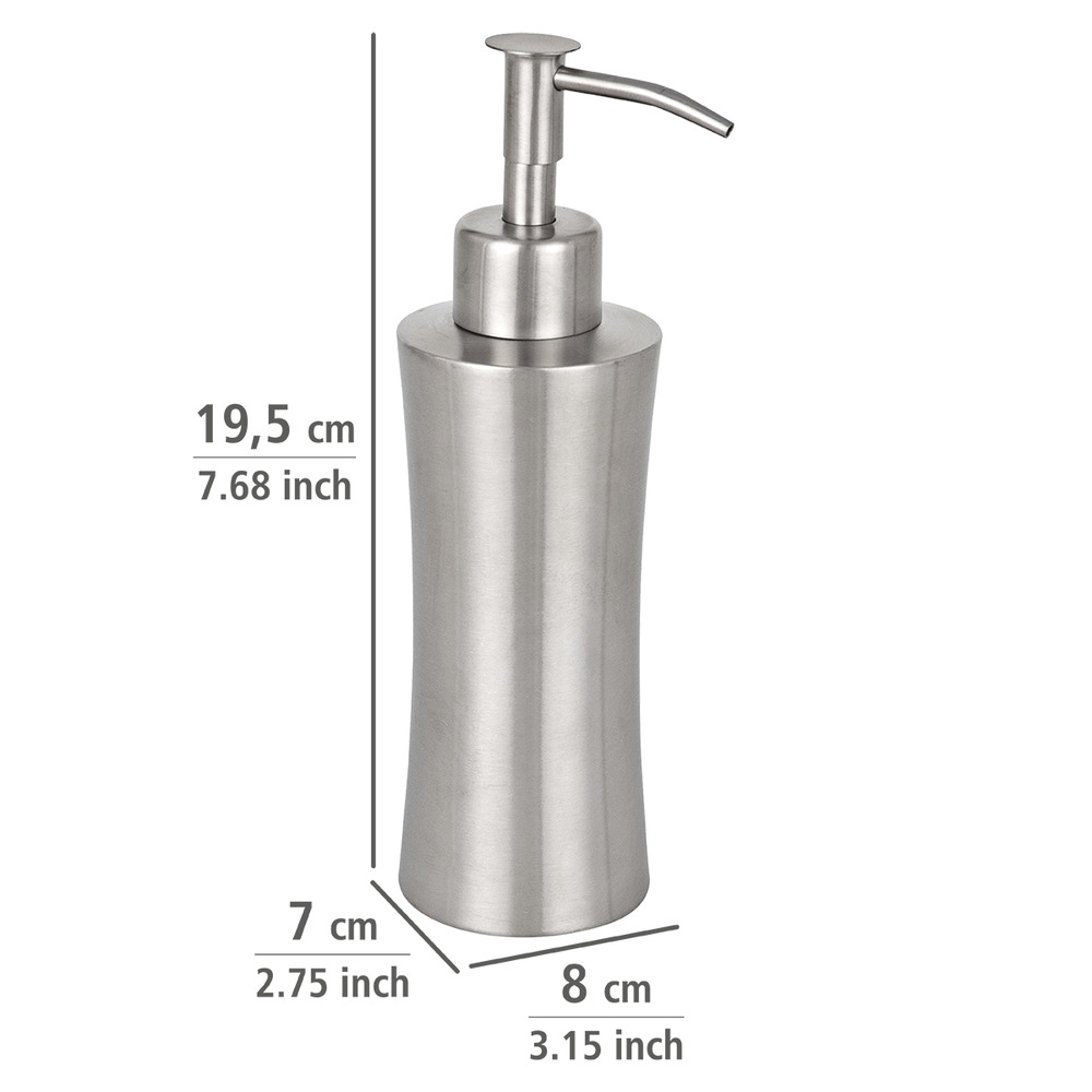 Distributeur de savon Pieno mat  acier inox