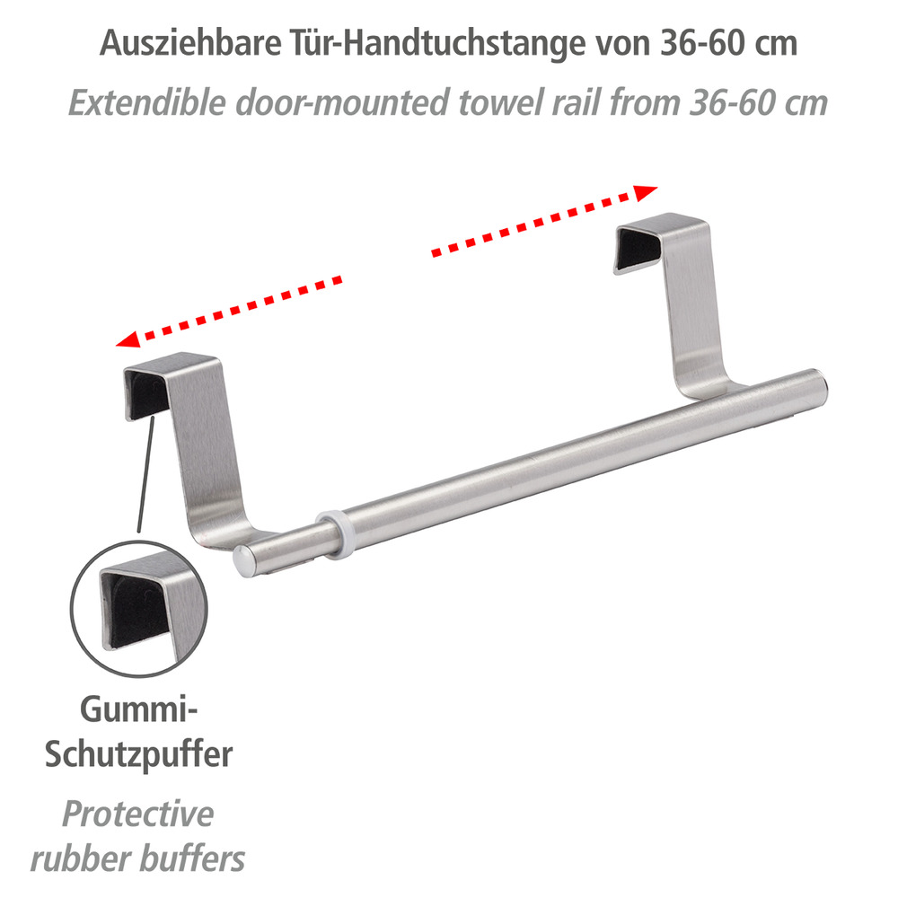 Barre porte-serviettes de porte télescopique  Acier inoxydable