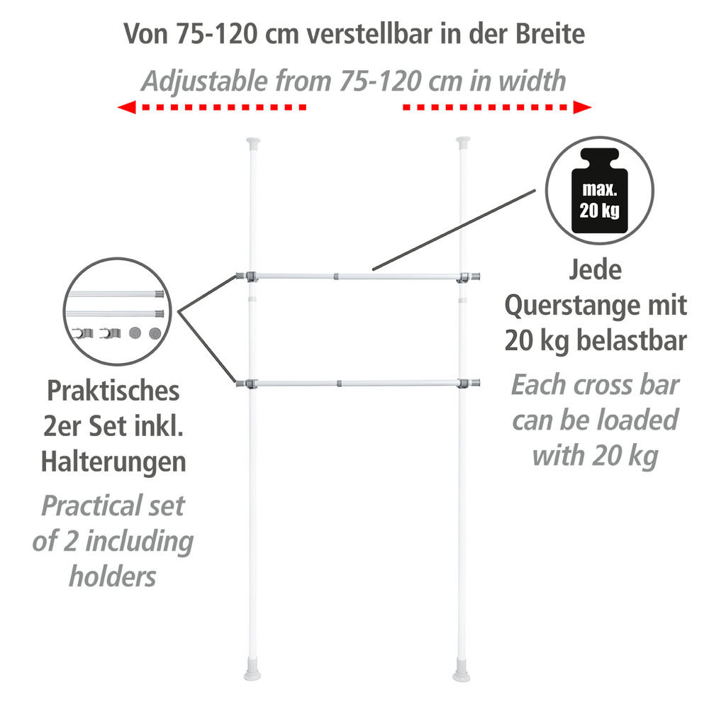 Barre porte-vêtements Herkules  lot de 2 pièces