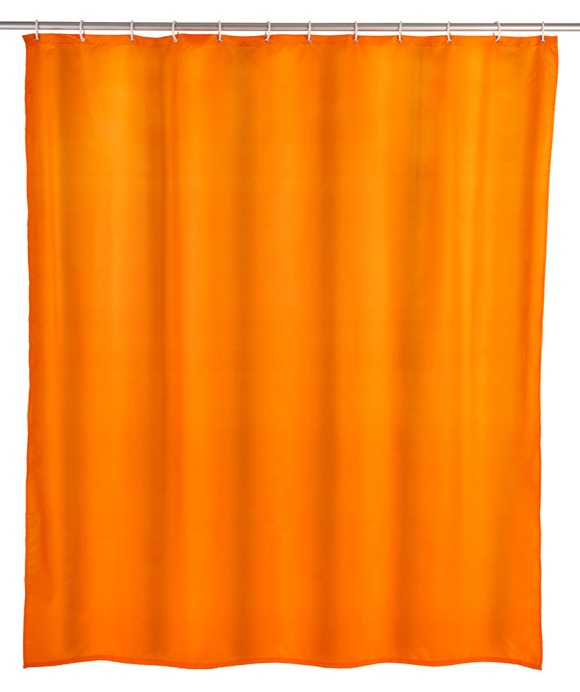 Rideau de douche anti-moisissure orange  lavable, 180 x 200 cm