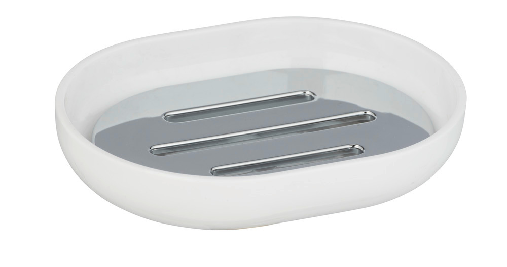 Porte-savon Posa Blanc/Chomé  plastique, chrome