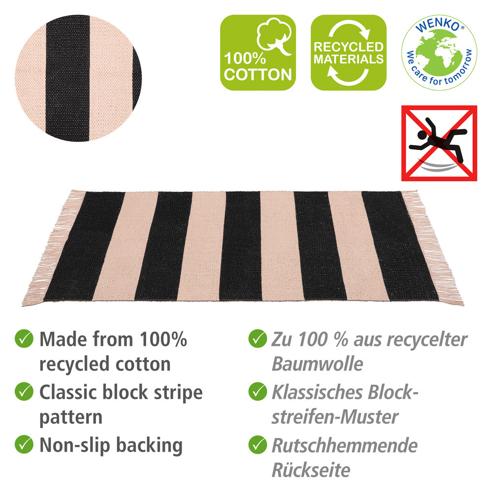 Tapis de bain 50x80cm Kasi 100% coton recyclé  En coton certifié et recyclé