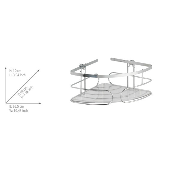 Etagère d'angle profonde Premium  acier inox