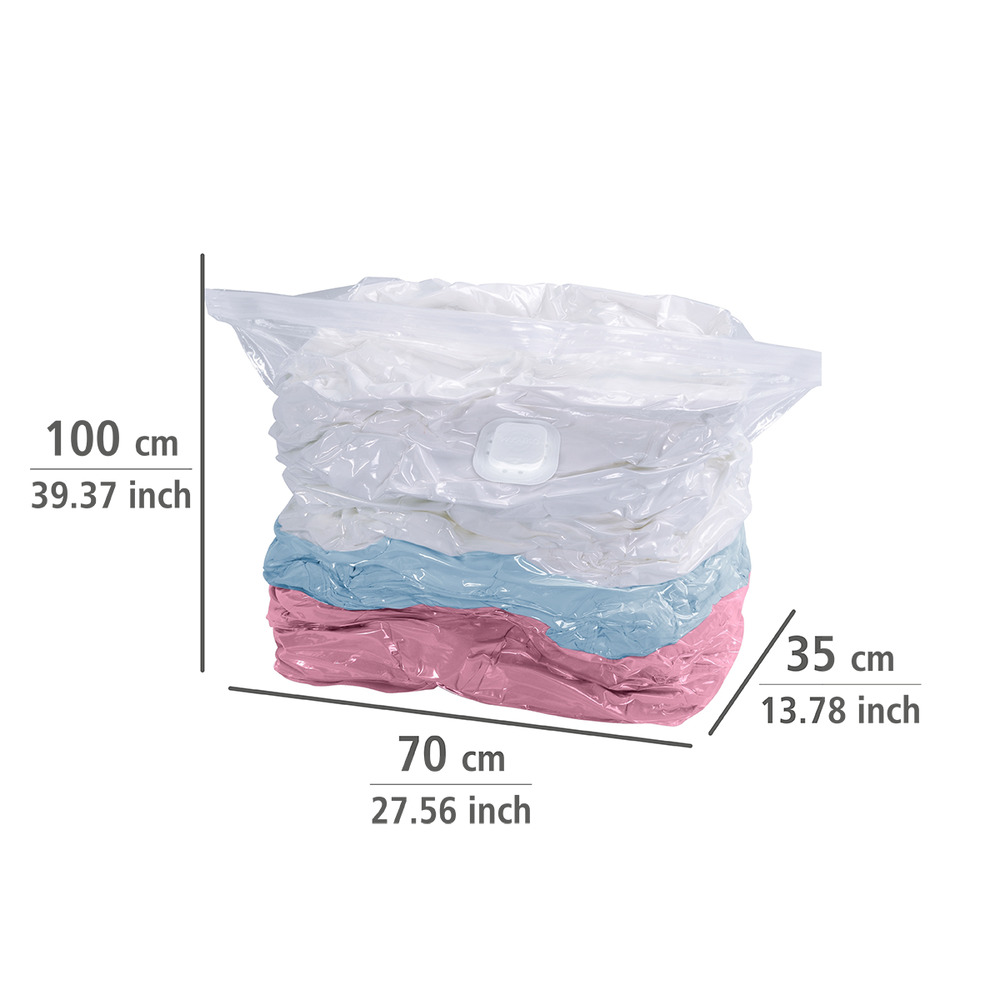 Housse de rangement sous vide, sac rangement sous vide, Lot de 4, 70x100x35cm et 50x60x35  2 x Sac S et 2 x Sac L